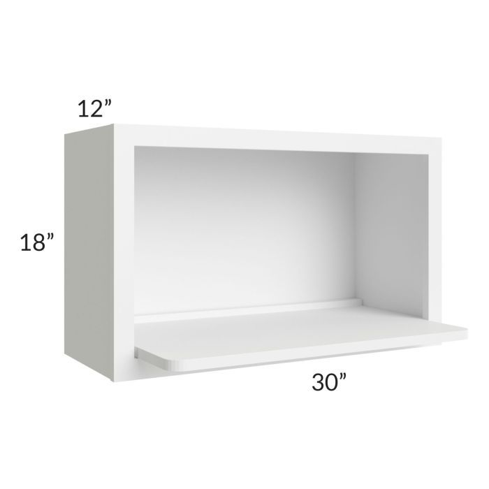 Alpine White Shaker 30x18 Microwave Cabinet