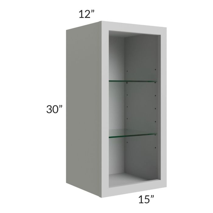 Tuscan Painted Grey 15x30 Wall Cabinet (No Door) To Be Used With A Glass Door