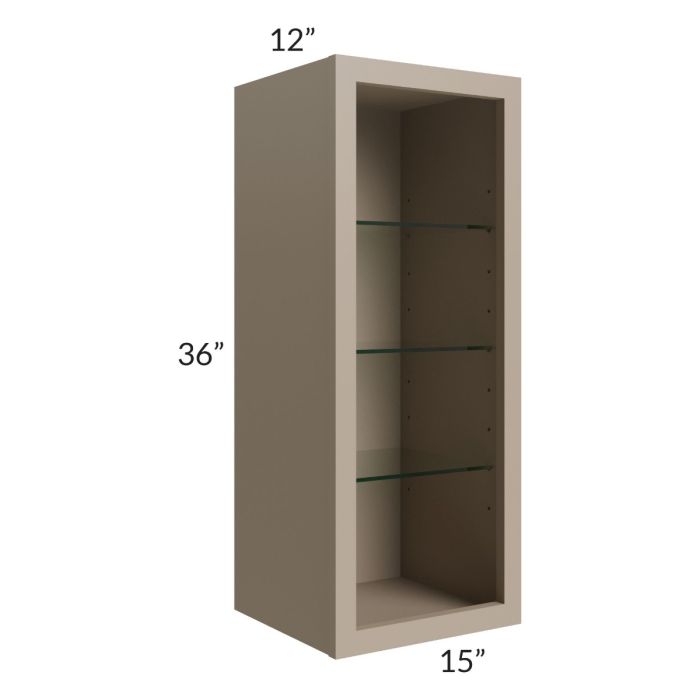 Tuscan Oyster 15x36 Wall Cabinet (No Door) To Be Used With A Glass Door