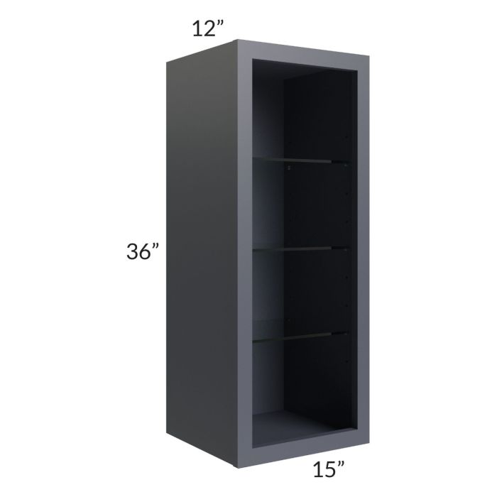 Vienna Indigo 15x36 Wall Cabinet (No Door) To Be Used With A Glass Door