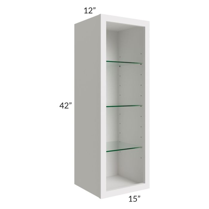 Tuscan Cloud 15x42 Wall Cabinet (No Door) To Be Used With A Glass Door