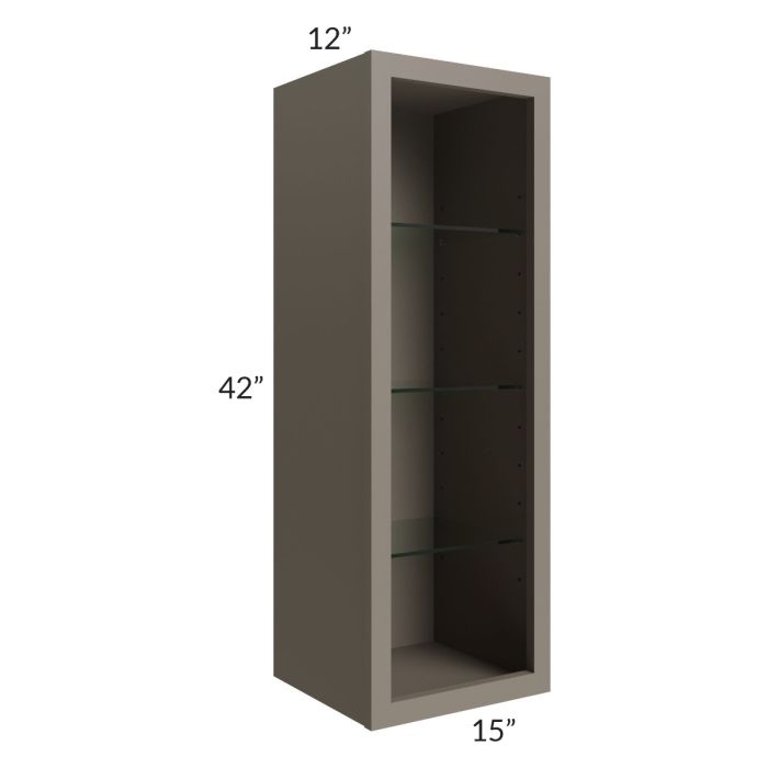 Tuscan Stone 15x42 Wall Cabinet (No Door) To Be Used With A Glass Door