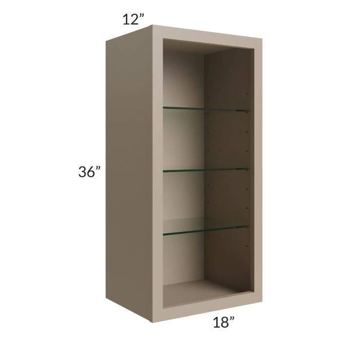 Tuscan Oyster 18x36 Wall Cabinet (No Door) To Be Used With A Glass Door
