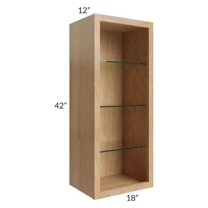 Midtown Timber Shaker 18x42 Wall Cabinet (No Door) To Be Used With A Glass Door