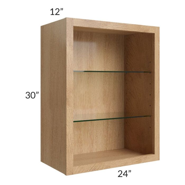 Tuscan Timber 24x30 Wall Cabinet (No Doors) To Be Used With Glass Doors