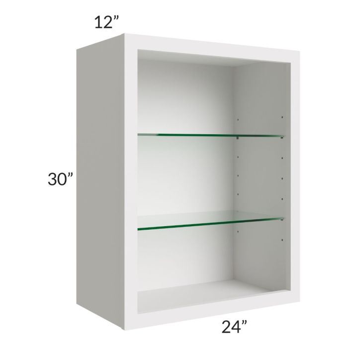 Midtown Cloud Shaker 24x30 Wall Cabinet (No Doors) To Be Used With Glass Doors