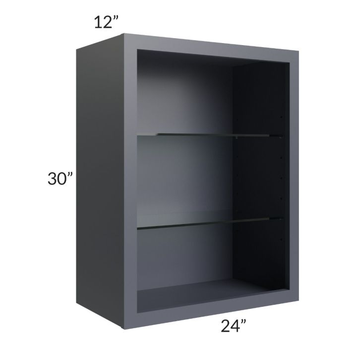 Vienna Indigo 24x30 Wall Cabinet (No Doors) To Be Used With Glass Doors