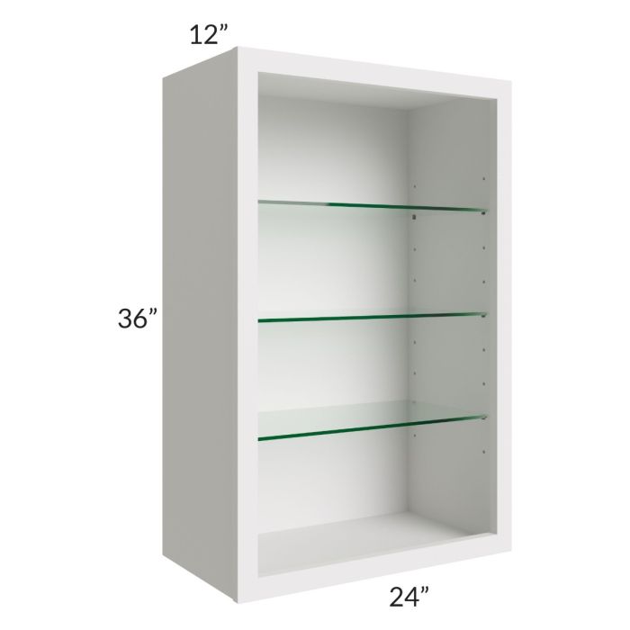Midtown Cloud Shaker 24x36 Wall Cabinet (No Doors) To Be Used With Glass Doors