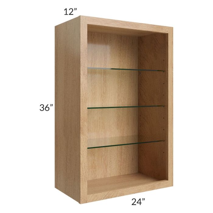Midtown Timber Shaker 24x36 Wall Cabinet (No Doors) To Be Used With Glass Doors