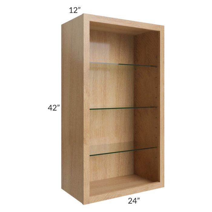 Tuscan Timber 24x42 Wall Cabinet (No Doors) To Be Used With Glass Doors