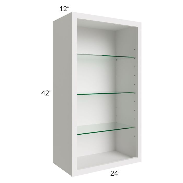 Midtown Cloud Shaker 24x42 Wall Cabinet (No Doors) To Be Used With Glass Doors