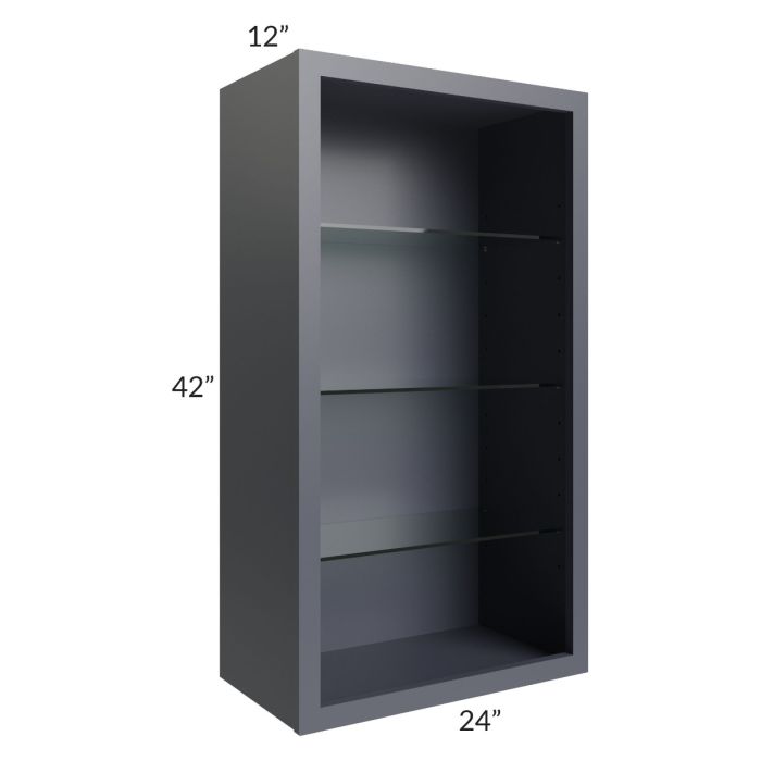 Vienna Indigo 24x42 Wall Cabinet (No Doors) To Be Used With Glass Doors