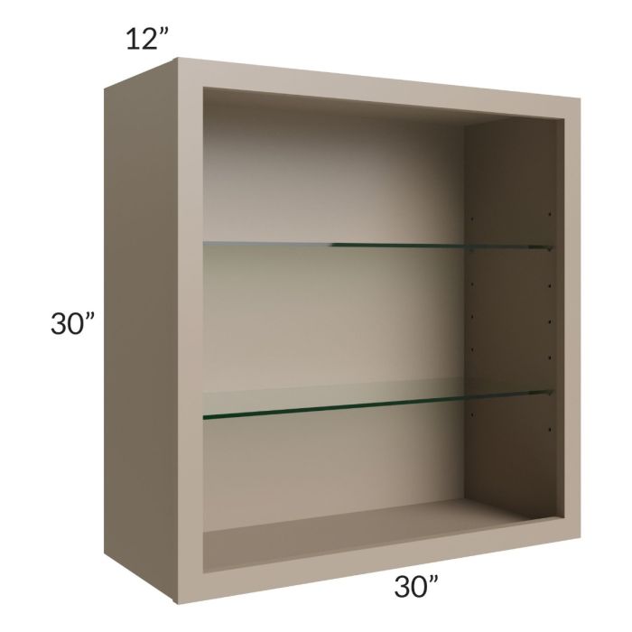 Tuscan Oyster 30x30 Wall Cabinet (No Doors) To Be Used With Glass Doors