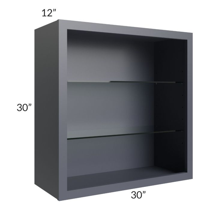 Vienna Indigo 30x30 Wall Cabinet (No Doors) To Be Used With Glass Doors