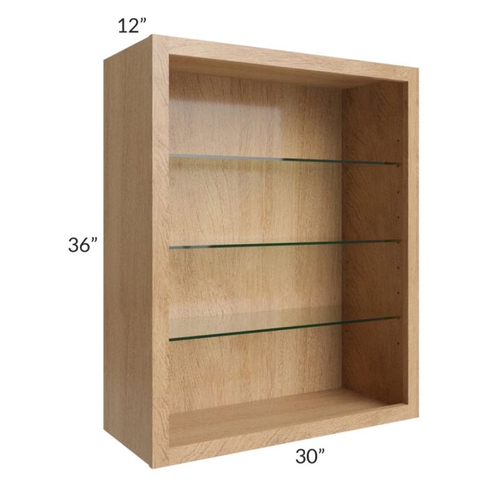Tuscan Timber 30x36 Wall Cabinet (No Doors) To Be Used With Glass Doors