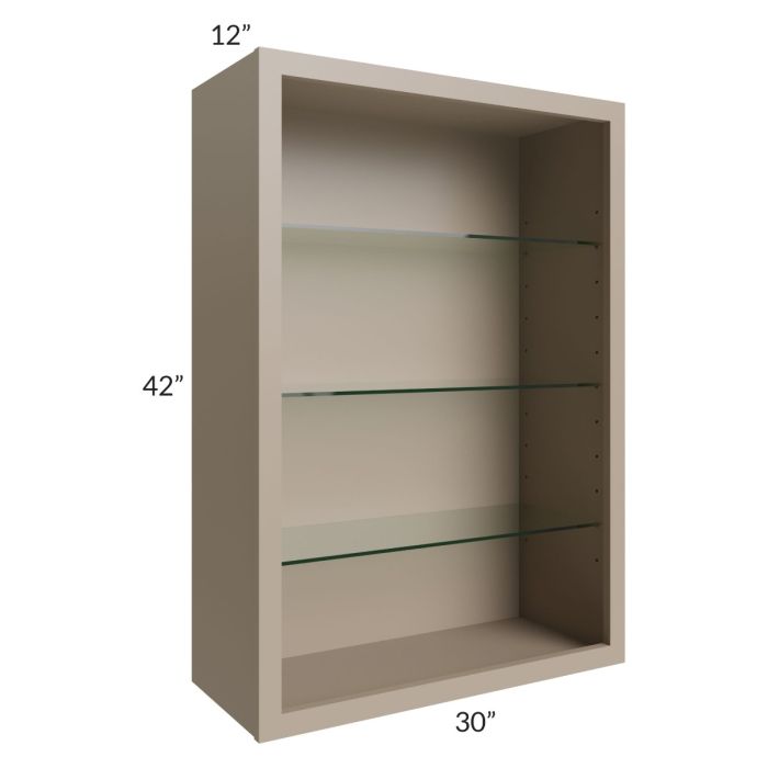 Tuscan Oyster 30x42 Wall Cabinet (No Doors) To Be Used With Glass Doors
