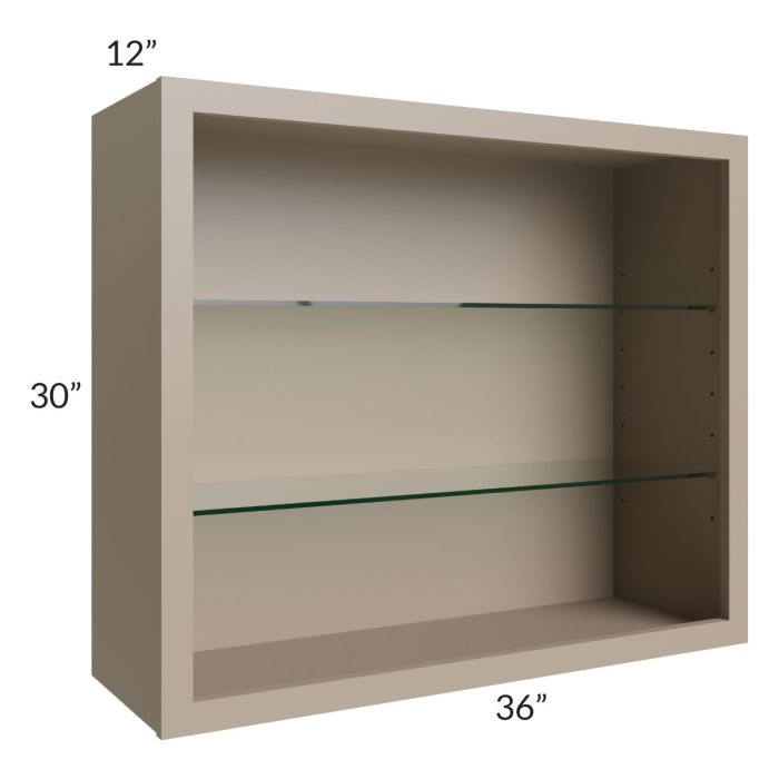 Tuscan Oyster 36x30 Wall Cabinet (No Doors) To Be Used With Glass Doors