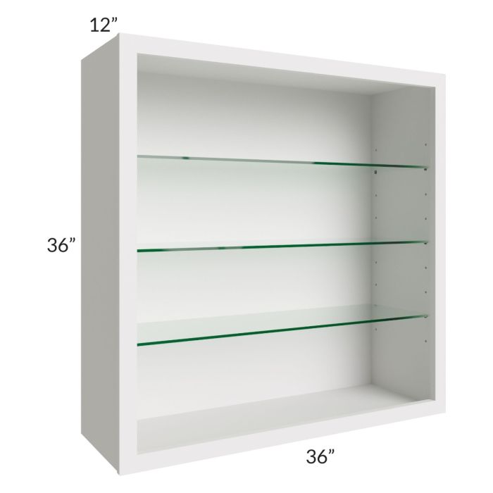 Midtown Cloud Shaker 36x36 Wall Cabinet (No Doors) To Be Used With Glass Doors
