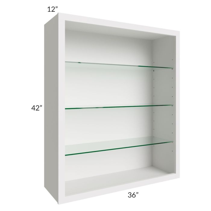 Midtown Cloud Shaker 36x42 Wall Cabinet (No Doors) To Be Used With Glass Doors