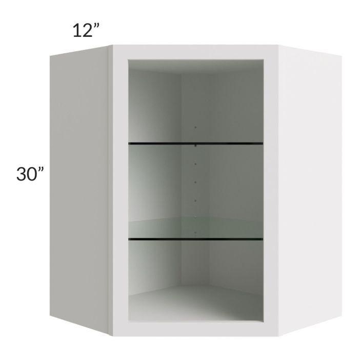 Tuscan Cloud 24x30 Corner Wall Cabinet (No Door) To Be Used With A Glass Door