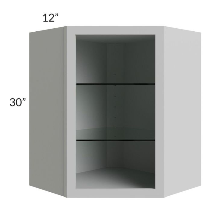 Tuscan Painted Grey 24x30 Corner Wall Cabinet (No Door) To Be Used With A Glass Door