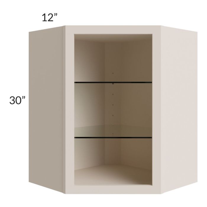 24x30 Corner Wall Cabinet (No Door) To Be Used With A Glass Door