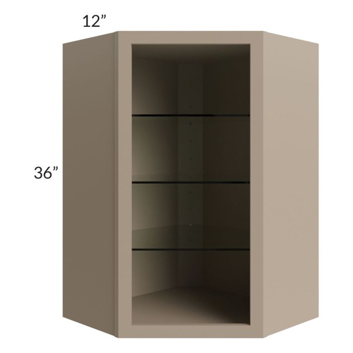 Tuscan Oyster 24x36 Corner Wall Cabinet (No Door) To Be Used With A Glass Door