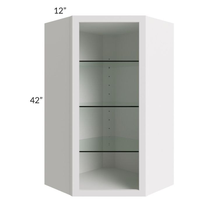 Tuscan Cloud 24x42 Corner Wall Cabinet (No Door) To Be Used With A Glass Door