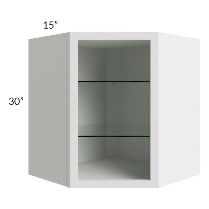Tuscan Cloud 27x30 Corner Wall Cabinet (No Door) To Be Used With A Glass Door