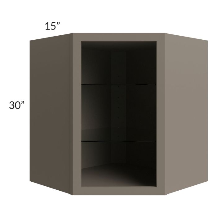 Tuscan Stone 27x30 Corner Wall Cabinet (No Door) To Be Used With A Glass Door