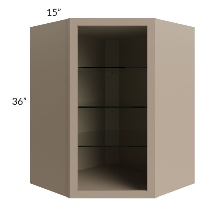 Tuscan Oyster 27x36 Corner Wall Cabinet (No Door) To Be Used With A Glass Door
