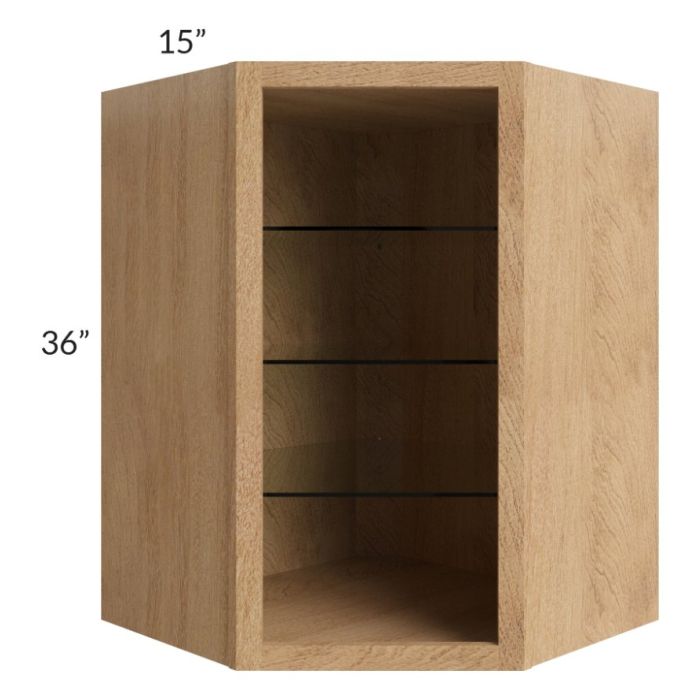 Tuscan Timber 27x36 Corner Wall Cabinet (No Door) To Be Used With A Glass Door