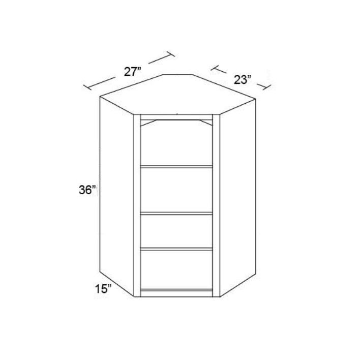 Vienna 27x36 Corner Wall Cabinet (No Door) To Be Used With A Glass Door