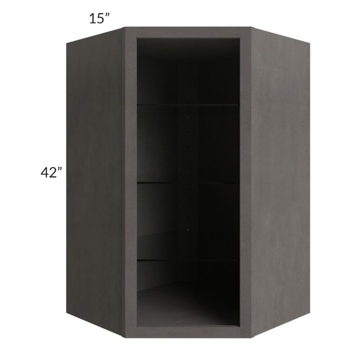 27x42 Corner Wall Cabinet (No Door) To Be Used With A Glass Door