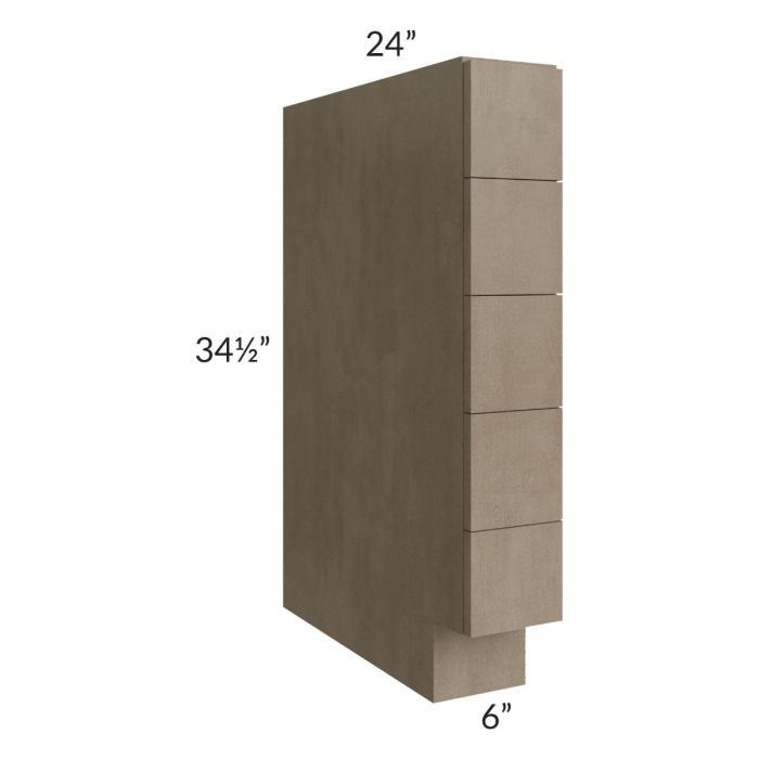 Cobblestone Grey 6" Base Spice Drawer Cabinet