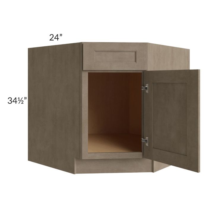 Cobblestone Grey 36" Diagonal Corner Sink Base Cabinet