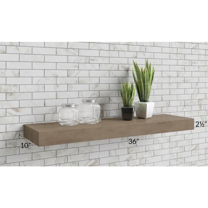 Cobblestone Grey 36" Floating Shelf