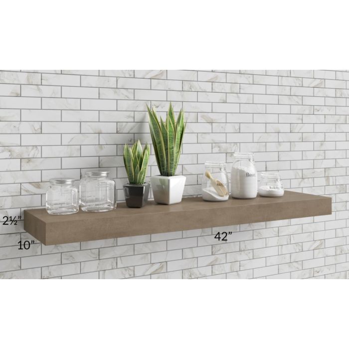 Cobblestone Grey 42" Floating Shelf