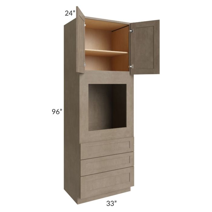 Cobblestone Grey 33x96 Universal Oven Cabinet