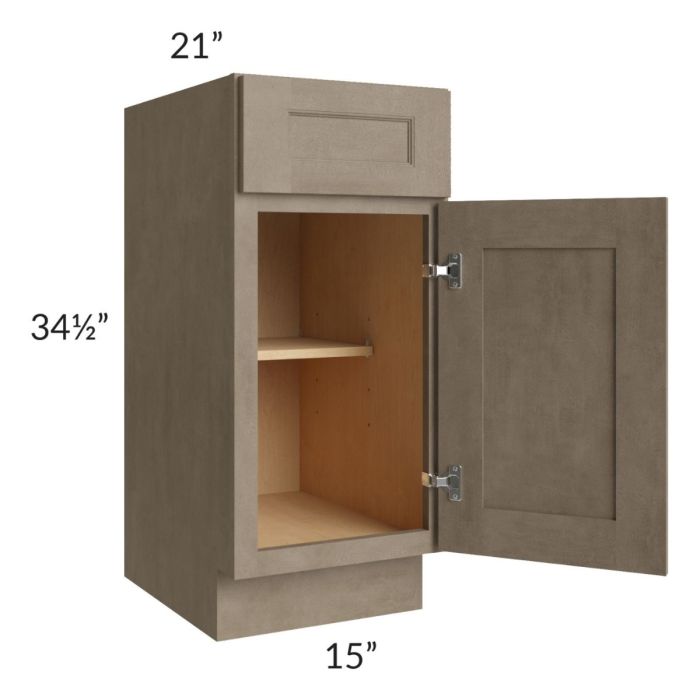 Cobblestone Grey 15" Vanity Base Cabinet
