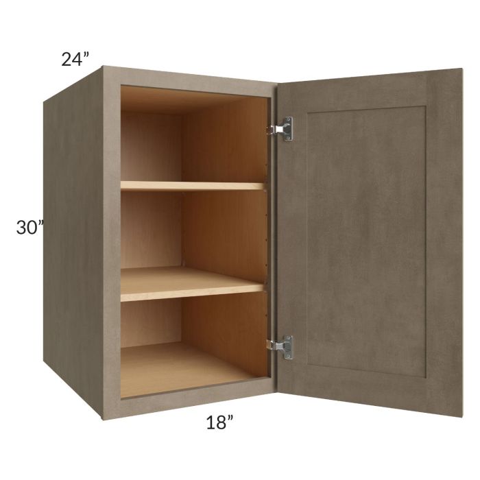 Cobblestone Grey 18x30x24 Split Pantry Wall Cabinet