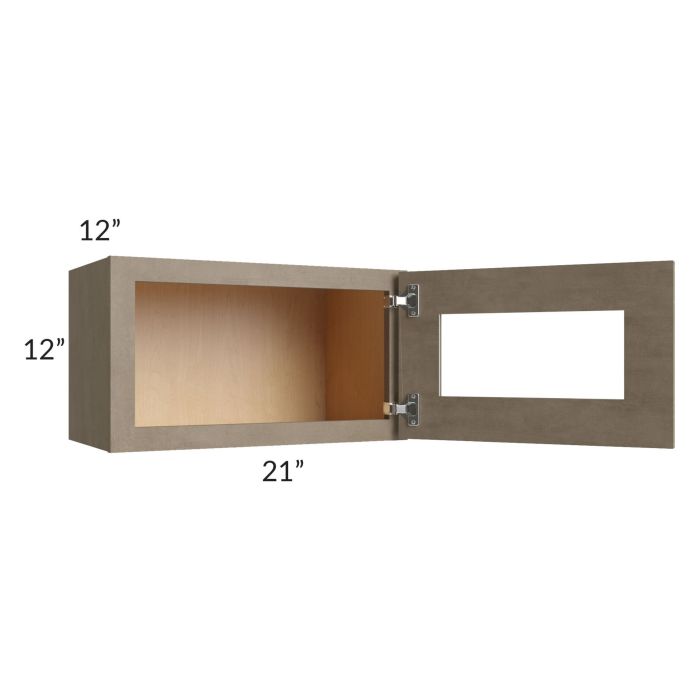 Cobblestone Grey 21x12 Decorative Wall Cabinet with Plain Glass