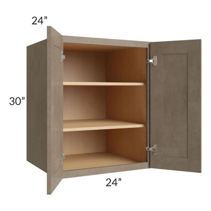 Cobblestone Grey 24x30x24 Split Pantry Wall Cabinet