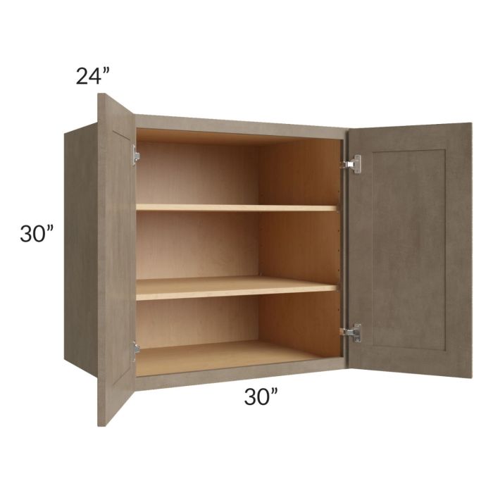 Cobblestone Grey 30x30x24 Split Pantry Wall Cabinet