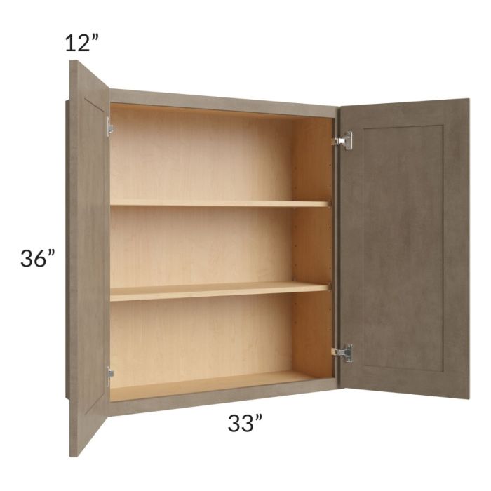 Cobblestone Grey 33x36 Wall Cabinet