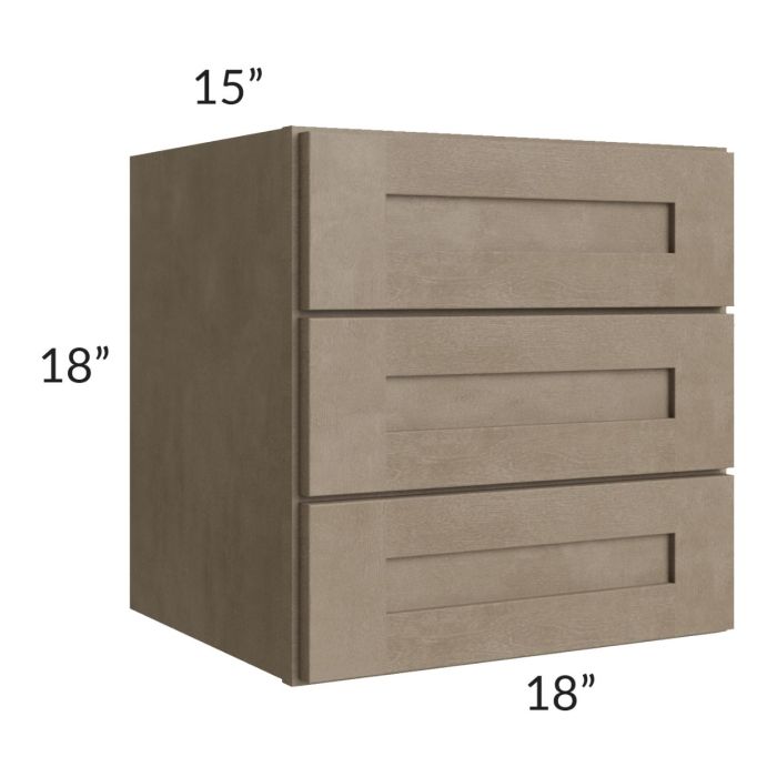 Cobblestone Grey 18x18 3-Drawer Wall Cabinet