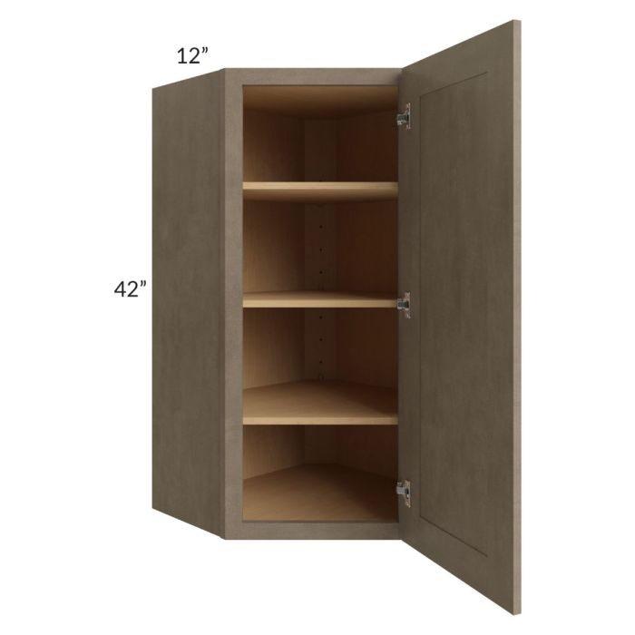Cobblestone Grey 24x42 Diagonal Corner Wall Cabinet