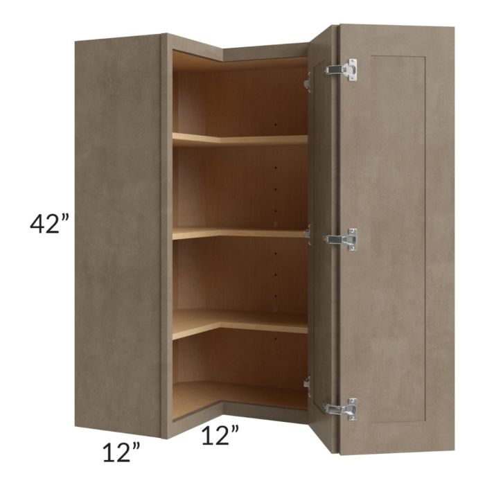 Cobblestone Grey 24x42 Easy Reach Corner Wall Cabinet