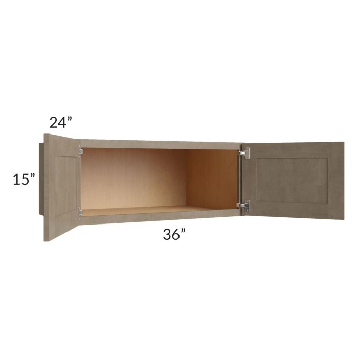 Cobblestone Grey 36x15x24 Refrigerator Wall Cabinet