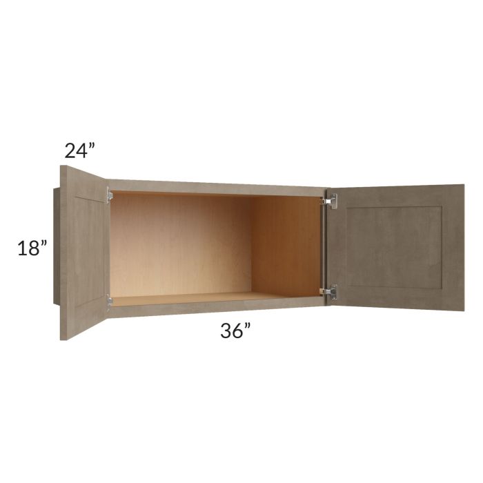 Cobblestone Grey 36x18x24 Refrigerator Wall Cabinet